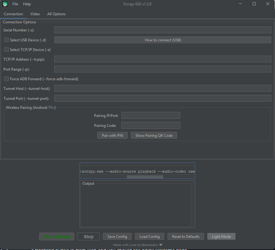 ScrcpyGUI interface